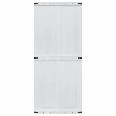 vidaXL Πόρτα αχυρώνα Corona Λευκό 90 x 210 cm Μασίφ Ξύλο Πεύκου