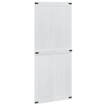 vidaXL Πόρτα αχυρώνα Corona Λευκό 90 x 210 cm Μασίφ Ξύλο Πεύκου