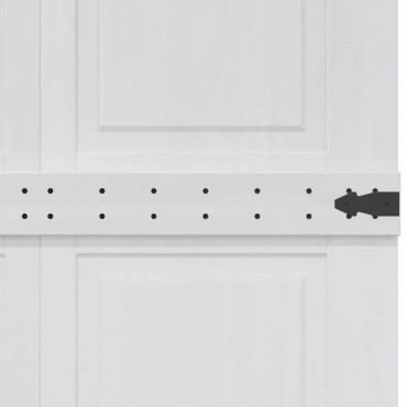 vidaXL Πόρτα αχυρώνα Corona Λευκό 90 x 210 cm Μασίφ Ξύλο Πεύκου