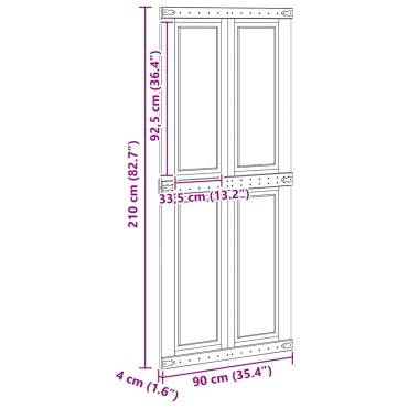 vidaXL Πόρτα αχυρώνα Corona Λευκό 90 x 210 cm Μασίφ Ξύλο Πεύκου