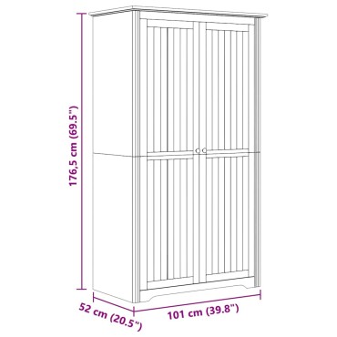 vidaXL Ντουλάπι BODO Μέλι Καφέ 53,5x99x173cm Επεξεργασμένο Ξύλο