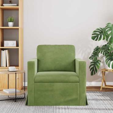 vidaXL Καναπές Ανοιχτό Πράσινο 78x78x80cm Βελούδο