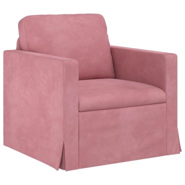 vidaXL Καναπές Ροζ 78x78x80cm Βελούδο