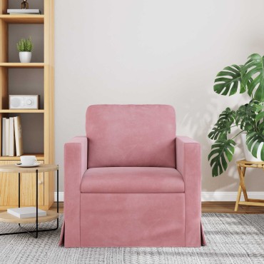 vidaXL Καναπές Ροζ 78x78x80cm Βελούδο