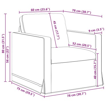 vidaXL Καναπές Ροζ 78x78x80cm Βελούδο