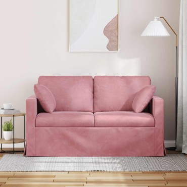 vidaXL Καναπές Ροζ 138x78x80cm Βελούδο