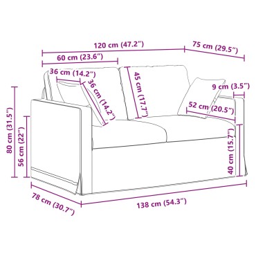 vidaXL Καναπές Ροζ 138x78x80cm Βελούδο