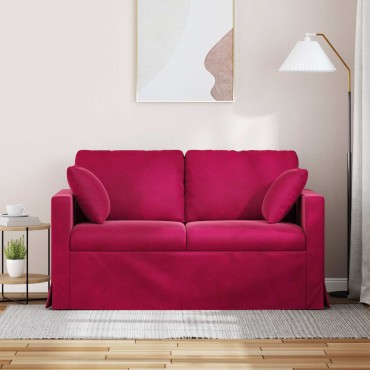 vidaXL Καναπές Κόκκινο 138x78x80cm Βελούδο