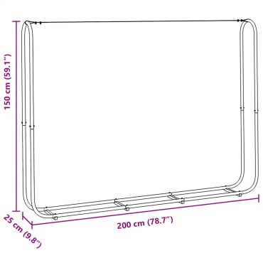 vidaXL Ράφι Καυσόξυλων 200x25x150 εκ. Γαλβανιζέ Ατσάλι
