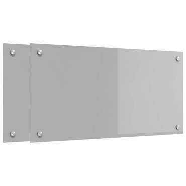 vidaXL Πλάτη κουζίνας 2 τμχ. Ανοιχτό γκρι 80 x 40 cm σκληρυμένο γυαλί