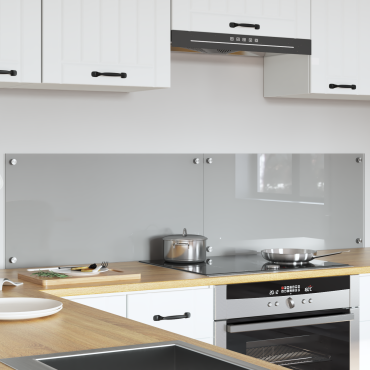 vidaXL Πλάτη κουζίνας 2 τμχ. Ανοιχτό γκρι 80 x 40 cm σκληρυμένο γυαλί