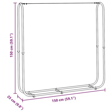 vidaXL Ράφι Καυσόξυλων 150x25x150 εκ. Γαλβανιζέ Ατσάλι