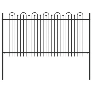 vidaXL Φράχτης Καμάρας με Άκρες DRONTEN 200x150cm Μαύρο
