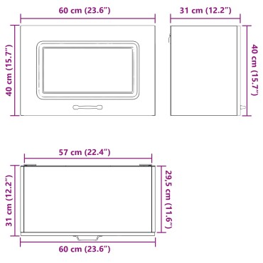 vidaXL Πάνελ πλυντηρίου πιάτων Kalmar Μαύρη Οξυά 60x31x40 εκ
