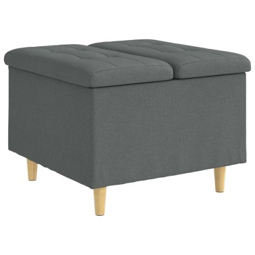vidaXL Οθωμανικό αποθήκευσης Σκούρο Γκρι 60x60x45cm ύφασμα