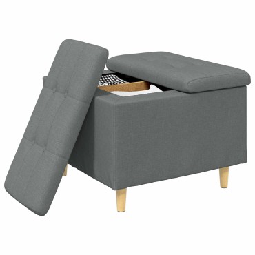 vidaXL Οθωμανικό αποθήκευσης Σκούρο Γκρι 60x60x45cm ύφασμα
