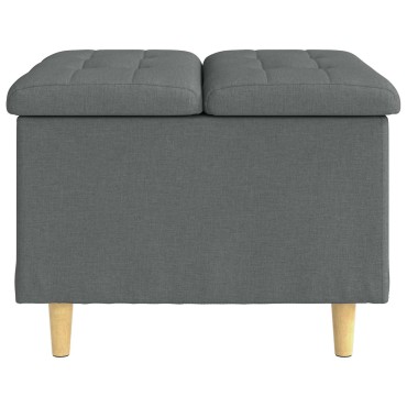 vidaXL Οθωμανικό αποθήκευσης Σκούρο Γκρι 60x60x45cm ύφασμα