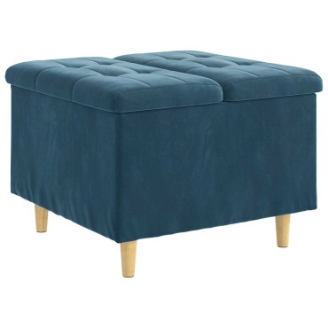 vidaXL Οθωμανό με Αποθηκευτικό Χώρο Μπλε 60x60x45cm Βελούδο