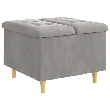 vidaXL Οθωμανικό αποθήκευσης Ανοιχτό γκρι 60x60x45cm Βελούδο