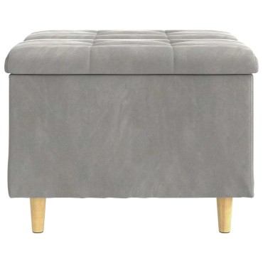 vidaXL Οθωμανικό αποθήκευσης Ανοιχτό γκρι 60x60x45cm Βελούδο