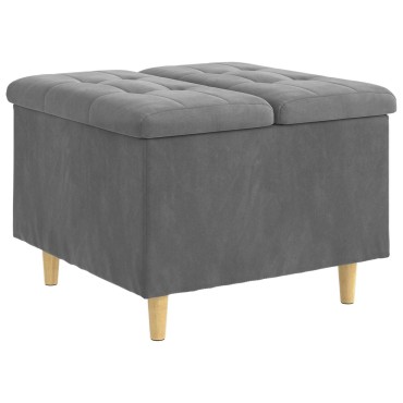 vidaXL Οθωμανικό αποθήκευσης Σκούρο Γκρι 60x60x45cm Βελούδο