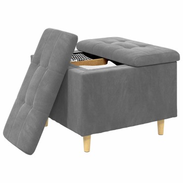 vidaXL Οθωμανικό αποθήκευσης Σκούρο Γκρι 60x60x45cm Βελούδο