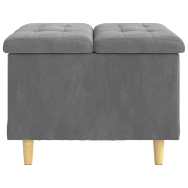 vidaXL Οθωμανικό αποθήκευσης Σκούρο Γκρι 60x60x45cm Βελούδο