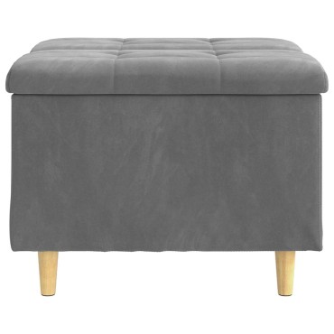 vidaXL Οθωμανικό αποθήκευσης Σκούρο Γκρι 60x60x45cm Βελούδο