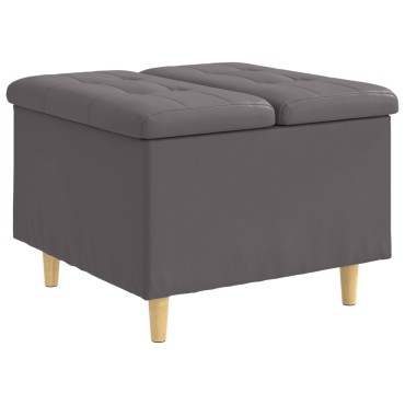 vidaXL Οθωμανικό αποθήκευσης Γκρι 60x60x45cm Τεχνητό δέρμα