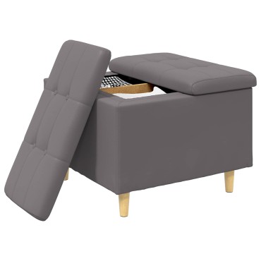 vidaXL Οθωμανό με Αποθηκευτικό Χώρο Γκρι 60x60x45cm Τεχνητό δέρμα