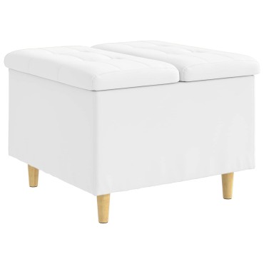 vidaXL Οθωμανικό αποθήκευσης Λευκός 60x60x45cm Τεχνητό δέρμα