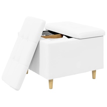 vidaXL Οθωμανικό αποθήκευσης Λευκός 60x60x45cm Τεχνητό δέρμα