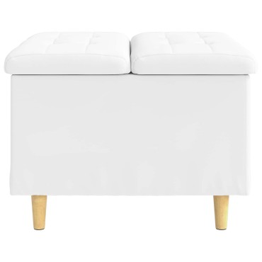vidaXL Οθωμανικό αποθήκευσης Λευκός 60x60x45cm Τεχνητό δέρμα
