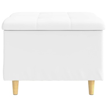 vidaXL Οθωμανικό αποθήκευσης Λευκός 60x60x45cm Τεχνητό δέρμα