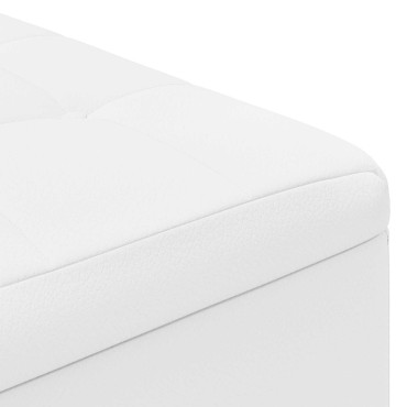 vidaXL Οθωμανικό αποθήκευσης Λευκός 60x60x45cm Τεχνητό δέρμα