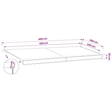 vidaXL Ανταλλακτικό Ύφασμα Τέντας Κρεμ 450x350 εκ. Πολυεστέρας