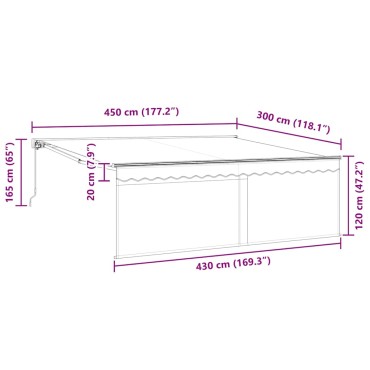 vidaXL Αναδιπλούμενη τέντα Ανθρακί 450 x 300 εκ