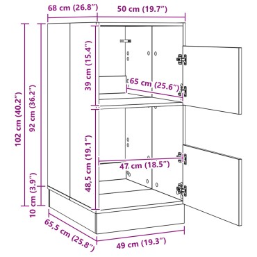vidaXL Ντουλάπα Πλυσταριού με αποθήκευση Artisan Oak 50x68x102 εκ 1 τεμ.