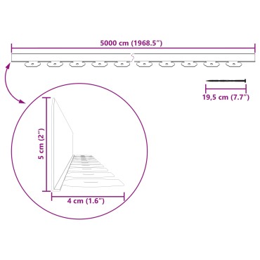 vidaXL Περιγράμματα γκαζόν Πράσινο 5000 x 4 x 5 εκ. Πλαστικό