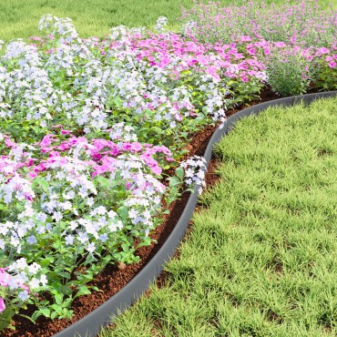 vidaXL Περιγράμματα γκαζόν Γκρι 2000 x 4 x 5 εκ. Πλαστικό