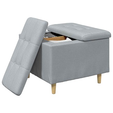 vidaXL Οθωμανικό αποθήκευσης Ανοιχτό γκρι 60x60x45cm ύφασμα