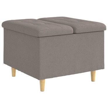 vidaXL Οθωμανικό αποθήκευσης με μαξιλάρι Taupe 60x60x45cm ύφασμα