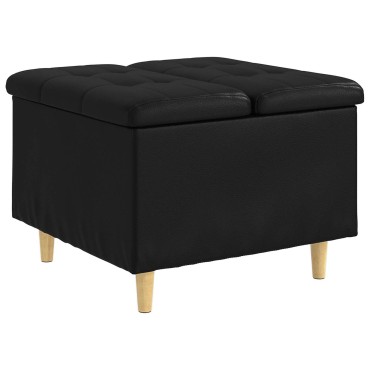 vidaXL Οθωμανικό αποθήκευσης Μαύρο 60x60x45cm Τεχνητό δέρμα