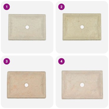 vidaXL Νιπτήρας Κρεμ 50 x 35 x 10 εκ. Μαρμάρινος