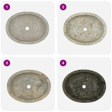 vidaXL Νιπτήρας Γκρι 53 x 40 x 15 εκ. Μαρμάρινος
