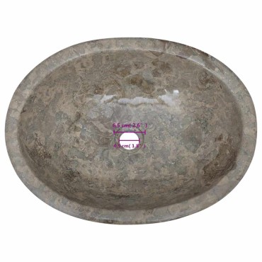 vidaXL Νιπτήρας Γκρι 53 x 40 x 15 εκ. Μαρμάρινος