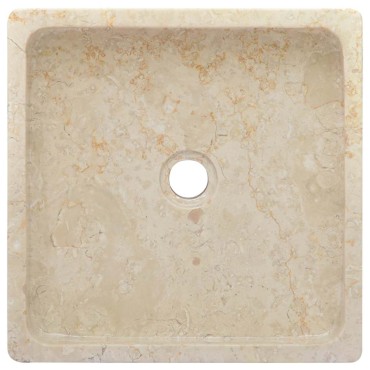 vidaXL Νιπτήρας Κρεμ 40 x 40 x 10 εκ. Μαρμάρινος