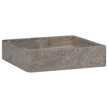 vidaXL Νιπτήρας Γκρι 40 x 40 x 10 εκ. Μαρμάρινος