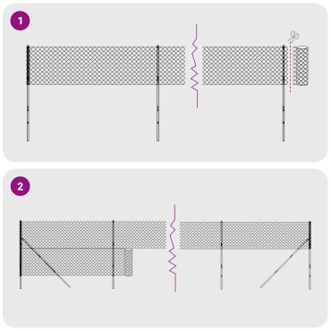 vidaXL Συρματόπλεγμα Περίφραξης Ανθρακί 1,8x25 μ. με Καρφωτές Βάσεις