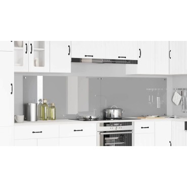 vidaXL Πλάτη κουζίνας 2 τμχ. Ανοιχτό γκρι 120 x 60 cm σκληρυμένο γυαλί